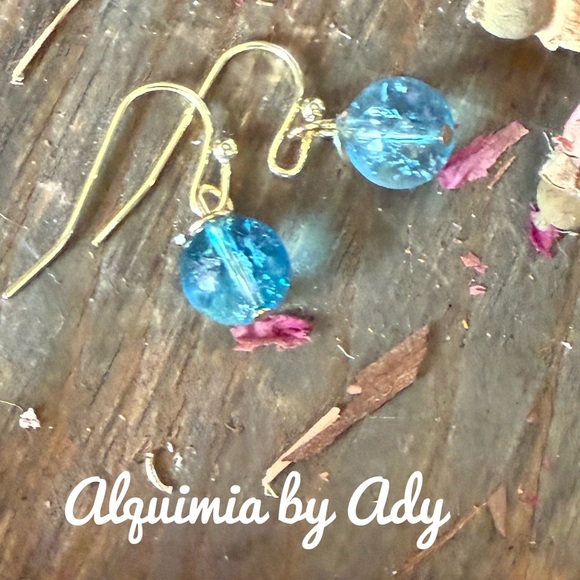 Alquimia Blue and Gold Earrings - Picture 1 of 1
